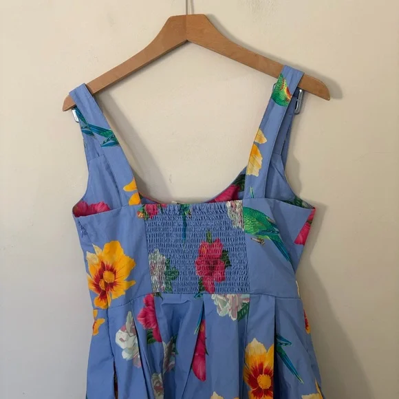 NWT $168 Anthropologie Maeve Scoop-Neck Printed Cotton Mini Dress M - Picture 7 of 10